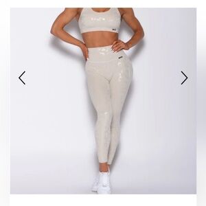 Women's Cream High-Waisted Leggings